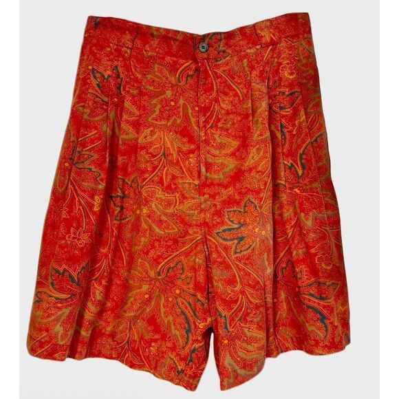 Gap Vintage Paisley Walking Shorts Sz.13/14 Pleated High Waist - Picture 1 of 11